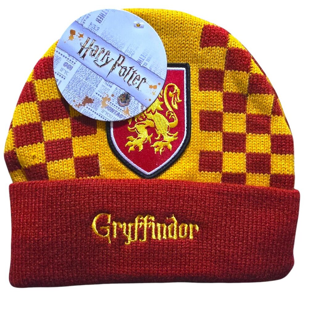 Beanie Knit Hat Harry Potter Gryffindor Embroidered One Size Fits Most Brand New